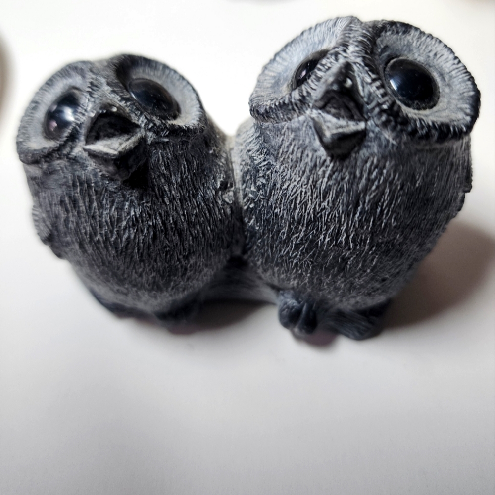 Wolf Original Handmade Soapstone Owl On Log Bird Sculpture Figurine Cana…